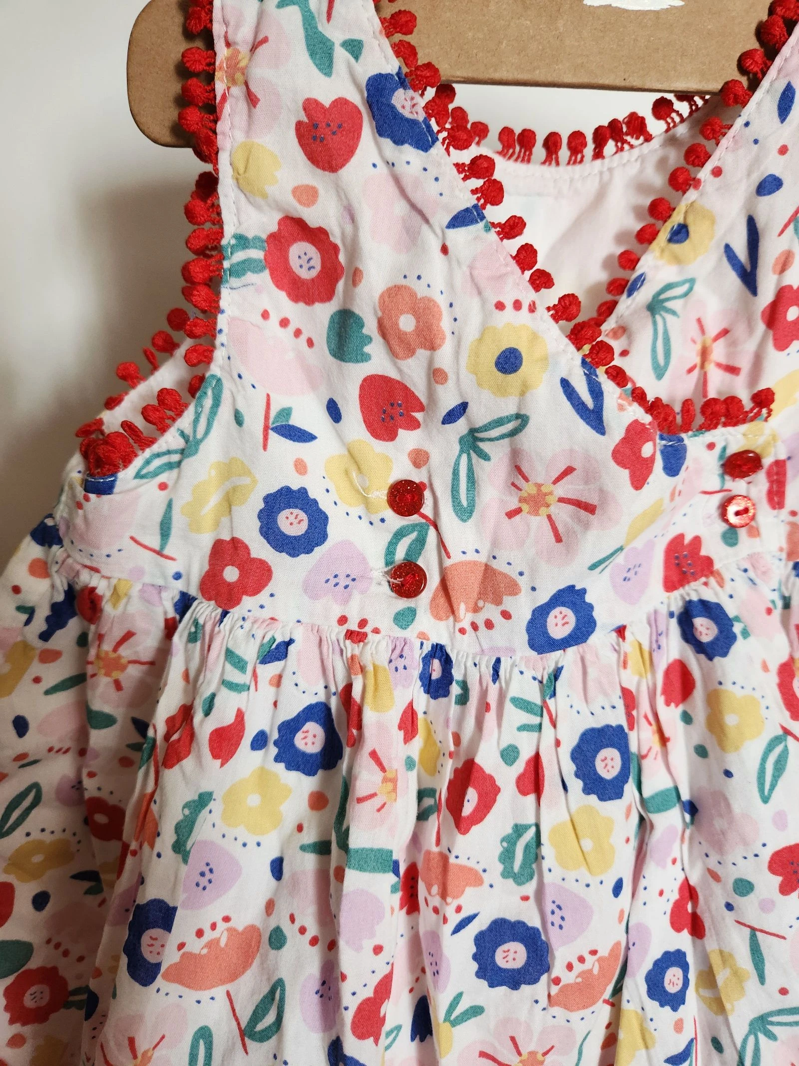 🐻 floral summer dress with pom-poms – photo 5
